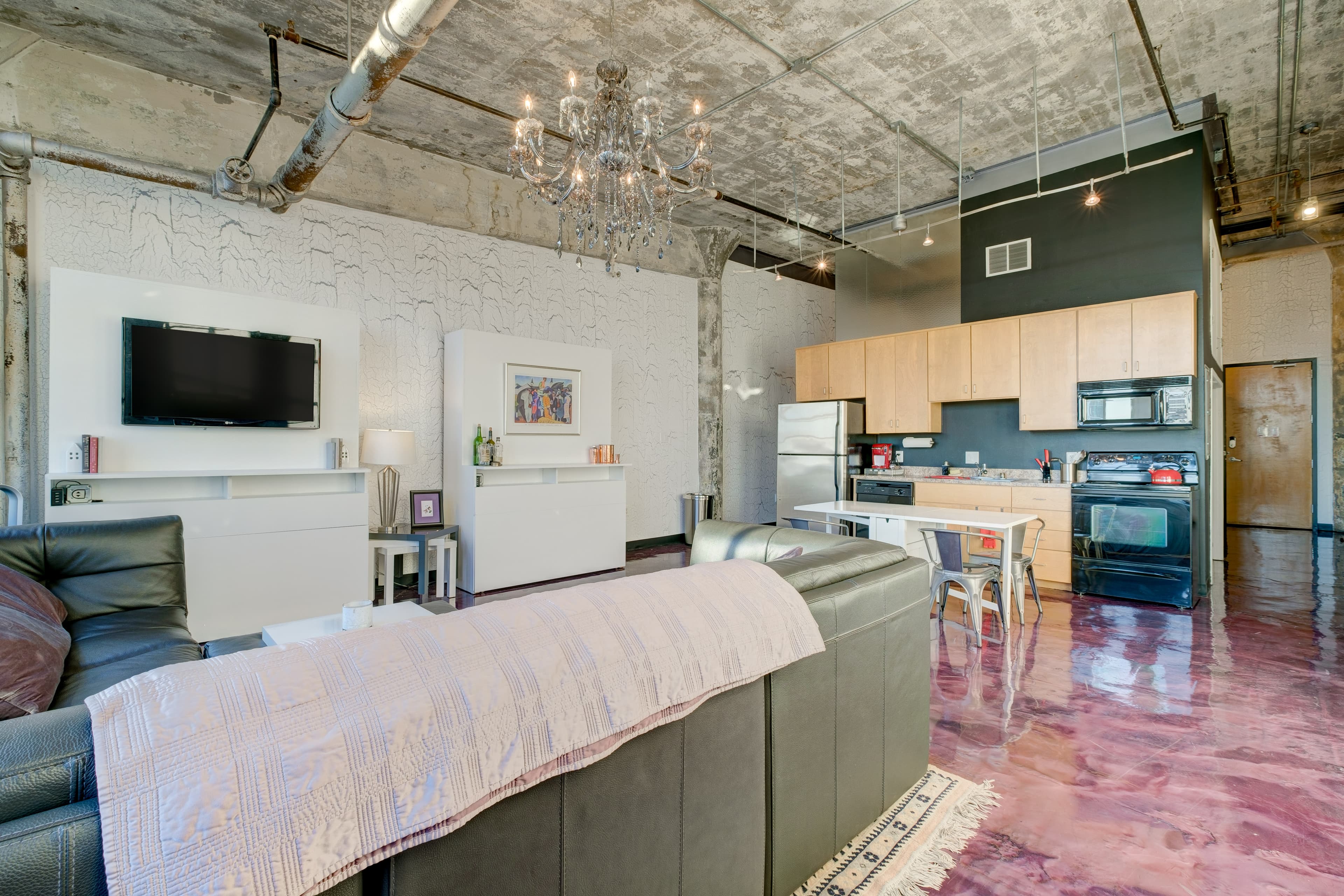 Bright downtown loft with polished floors